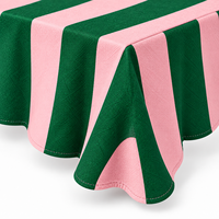 Nappe de mahjong personnalisée en toile de coton légère et portable, motif carré rayé blanc et bleu, lavable, utilisable toutes saisons, vente en gros