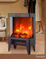 Cheminée électrique chauffante en fonte avec effet de flamme LED, 2 niveaux de chaleur, commandes tactiles à distance, protection contre la surchauffe, pour usage domestique