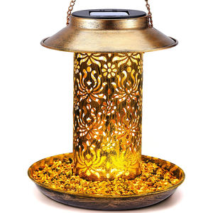 Linterna de jardín de Cardenales salvajes de Metal colgante al aire libre con gancho en S Ideas de regalo Amantes Alimentador de pájaros solar - Product Image 1