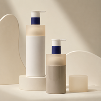 Bouteille en plastique PET cylindrique 500ml 750ml avec pompe à lotion et capuchon, impression UV, pour shampoing, gel douche, emballage cosmétique, vente en gros