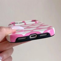 Funda de Teléfono Personalizada con Diseño de Corazón, 2 en 1, TPU y PC, Sublimación Ondulada, Brillante, para iPhone 18, 17, 16, 15, 14, 13, 12 Pro Max