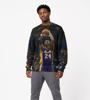 Pull en tricot viscose/coton personnalisé pour le basketball, impression 3D, motif intégral, col rond, pull sportif pour hommes, conception OEM ODM, vente en gros