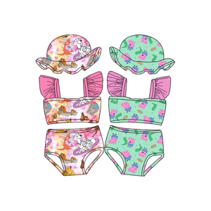 Maillot de bain Xinye 2026 pour enfants, nouveau maillot deux pièces à manches volantées pour <span class=keywords><strong>filles</strong></span>, mignon maillot de bain à séchage rapide pour bébé de 2 ans - Product Image 2