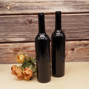 Botella de Vino de Vidrio de Lujo al por Mayor, Botella de Vidrio Negra con Corcho de Madera para Vino Tinto y Bebidas Alcohólicas, 500 ml, 750 ml - Product Image 3