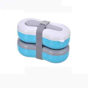 Promotion gift plastic 2 layer bento lunch box Tiffin Food Container Snack Lunchbox For Boys Girls Teens Kids & Adults