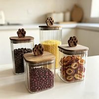 Bocaux de conservation alimentaire en verre borosilicate personnalisés de 16 oz/8 oz avec couvercles en bambou - Design minimaliste pour la rentrée scolaire