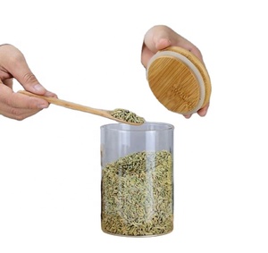 High Quality 250ml Storage Bottle Jars Food Storage <b>Container</b> for High Borosilicate <b>Glass</b> Airtight With Bamboo Lid - Product Image 6