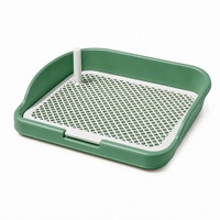 Bac à toilette anti-éclaboussures à parois hautes pour animaux de compagnie, support amovible pour tapis d'apprentissage de la propreté pour chien, bac à pipi pour chiot d'intérieur 48 x 39 x 10 cm