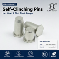 Goupilles hexagonales auto-serrantes en acier inoxydable passivé et trempé, modèle PIN4 KING SEVEN, pour fixations et quincaillerie