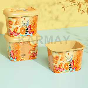 กล่องใส่โยเกิร์ตแบบใช้แล้วทิ้งทรงสี่เหลี่ยมสีเหลือง120มล. บรรจุภัณฑ์สำหรับไอศกรีมทำจากโรงงาน - Product Image 6