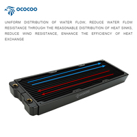 OCOCOO OC-CRD42-S boîtier d'ordinateur 420mm radiateur en cuivre de refroidissement par eau avec ventilateur G1/4 fileté 16 voies navigables 140MM