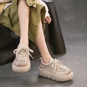 Zapatos de Tacón Alto Retro Cómodos y a la Moda, con Interior y Exterior de Cuero, Versátiles para Uso Diario, con Cordones, para Mujer - Product Image 2