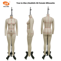 Maniquí de Vestir Profesional JUNMEI JMWEU40 de Fibra de Vidrio, sin Cabeza, Ajustable, con Hombros Plegables y Soporte Desmontable