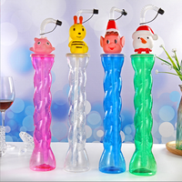 Gobelet en plastique coloré pour slush, best-seller, long gobelet en plastique pour bière avec paille