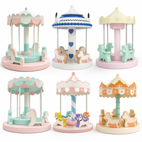 Manège Carrousel Blanc Doux et Électrique pour Enfants, avec Éclairage LED, Idéal pour la Location de Fêtes, Centres Commerciaux et Aires de Jeux