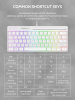 AULA F3061 Membran Putih USB 2.0 TKL Mini 61 Tombol Keyboard Komputer RGB Portabel Gaming Gateron Desktop Baru