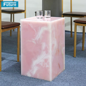 Piedra de ónix Rosa Natural de tamaño pequeño 100% para apartamento, Villa, mansión, Hotel, muebles de sala de estar, decoración interior, mesa auxiliar de piedra - Product Image 1
