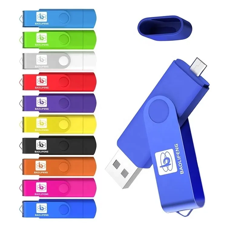 Mobiele Telefoon Dubbele Poort 1Gb 32Gb 64Gb 128Gb Aangepaste Security Otg Usb Swivel Memoria Pen Geheugen flash Drive Usb 3.0 2 In 1