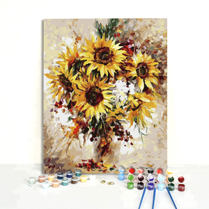 <span class=keywords><strong>Peinture</strong></span> <span class=keywords><strong>de</strong></span> <span class=keywords><strong>tournesol</strong></span> en <span class=keywords><strong>acrylique</strong></span> abstrait avec numéros, décoration <span class=keywords><strong>de</strong></span> maison Simple, bricolage - Product Image 1