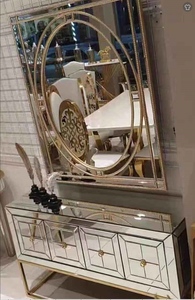 Arabia Saudita hotsales di disegno di grandi dimensioni A Specchio Armadio Camera Da Letto con staniness gamba in acciaio - Product Image 2