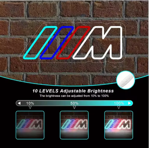 لافتات نيون LED بشعار <span class=keywords><strong>M</strong></span> رائجة البيع، مخصصة الحجم، من البلاستيك PVC، تعمل بجهد 12-220 فولت، USB، للاستخدام في الحدائق الترفيهية، إضاءة نهارية 5000 كلفن - Product Image 6