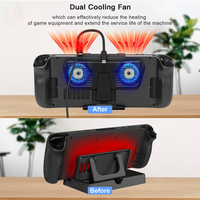 Support de ventilateur de refroidissement pour manette de jeu Tideseer, compatible Steam Deck/Console OLED, adaptateur double port Type-C, noir ABS