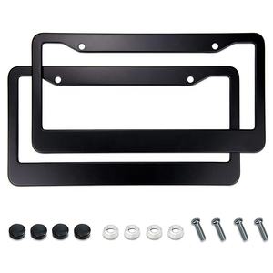 Vente chaude universelle avant et arrière en aluminium support de voiture couvre étiquettes cadres de <span class=keywords><strong>plaque</strong></span> d'<span class=keywords><strong>immatriculation</strong></span> en argent - Product Image 3