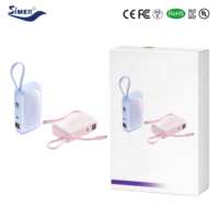 Grosir Pabrik Power Bank Baru Built-in Kabel Tipe-C PD22.5W 20W 10000mAh Tali Gantungan Layar LED