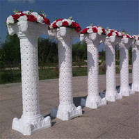 HJ240009-6 Colonne romaine décorative blanche en plastique creux, moule en béton pour événements, fêtes et décoration de chemin d'accès