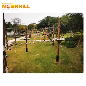 Theme Park Active Entertainment Rope Course Equipment Ziplines Outdoor Tree Climbing