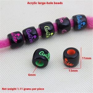 Hạt cườm acrylic nhiều màu lỗ lớn làm thủ công Lingxing LQ976 30 chiếc trang trí tóc tết, làm đồ trang sức tự làm cho bé gái - Product Image 3