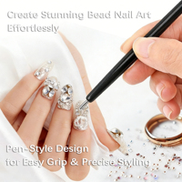 Nouveau stylo magnétique haute précision pour manucure, outil d'art des ongles pour gel œil de chat, avec boule d'acier pour ongles œil de chat