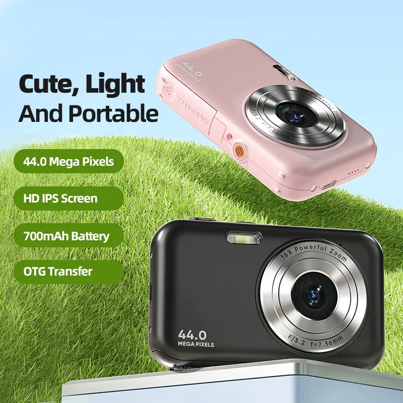 Gift for Teenager 2.4'' Display 44MP Photo Digital Shoot Travel Cinema Camera Price Compact Vintage Digital Camera