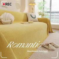 Jeté de canapé en satin-chenille à motif chevrons, couverture intégrale, multicolores, lavage à la main, adapté à toutes les saisons, style minimaliste français