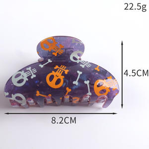 Pinces à cheveux amusantes en plastique, motif citrouille de Halloween, taille moyenne, pour filles - Product Image 5