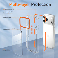 Coque de téléphone hybride transparente de luxe antichoc avec protection de caméra surélevée durable pour iPhone 17 18 Pro Max Funda
