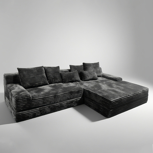 Corner Reclining L-Shape Set Box Modular Apartment Use Pure Sponge Vacuum Packed Upholstered Fabric Compression Furniture - Product Image 1