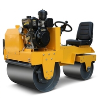 Mini-compacteur routier à double roue en acier, à vitesse variable hydraulique, pour le compactage de l'asphalte, du gravier et du sol