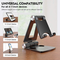 Support de téléphone et tablette portable pliable en aluminium réglable pour iPhone iPad Samsung Galaxy