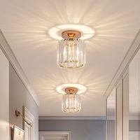 Lámpara de techo moderna de lujo con cristales incrustados para entrada, pasillo, porche, balcón, vestíbulo, iluminación decorativa interior