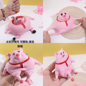 ของเล่นบีบแกะสลักรูปหมูสีชมพูน่ารัก ทำจาก TPR ยืดหยุ่นได้ บรรเทาความเครียด ของเล่นบีบคลายเครียด - Product Image 2