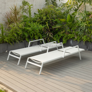 Chaise longue de patio en aluminium, chaise longue en rotin, chaise longue pour hôtel, piscine, avec coussin - Product Image 2