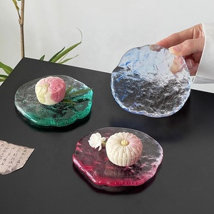 Gran oferta, posavasos <span class=keywords><strong>de</strong></span> cristal coloridos, plato <span class=keywords><strong>de</strong></span> pastelería, taza <span class=keywords><strong>de</strong></span> té, copas <span class=keywords><strong>de</strong></span> vino, bandeja, posavasos <span class=keywords><strong>de</strong></span> vidrio con aislamiento grueso - Product Image 5