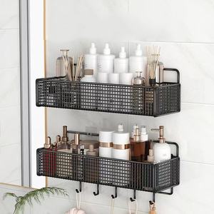 חדר אמבטיה מארגן רב תכליתי מוצרי מוצרי טיפוח ללא אגרוף מדף אמבטיה חדר אמבטיה מטבח קיר הר אחסון - Product Image 4