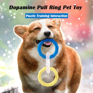 Trois couleurs TPR Pull Ring Dog Toy Conception interactive écologique pour l'auto-divertissement de <span class=keywords><strong>dentition</strong></span> Soulagement de l'ennui Style mignon - Product Image 4