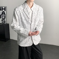 Blazer décontracté pour homme orné de sequins, coupe ample, revers cranté, simple boutonnage, veste de costume de soirée pour performance scénique