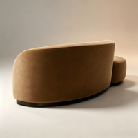 Ensemble de canapés sectionnels asymétriques sans accoudoirs en tissu résistant aux taches couleur caramel, style moderne, imitation luxe sur mesure