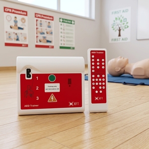 XFT-120C Dispositivo Professionale di Addestramento <span class=keywords><strong>AED</strong></span> per Formazione CPR con Telecomando e 2 Lingue Personalizzabili - Product Image 1