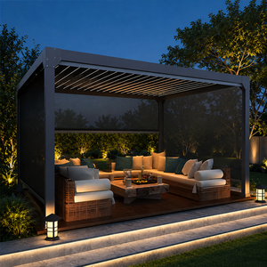 Gazebo Eléctrico Plegable Personalizado con Sistema de Drenaje Integrado, Toldo Impermeable de Aleación de Aluminio, Pérgola Motorizada para Jardín - Product Image 3