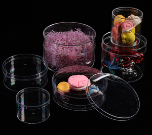 Vente en gros Boîte ronde en plastique jetable transparente pour bonbons Party Favors et le stockage de cadeaux - Product Image 3
